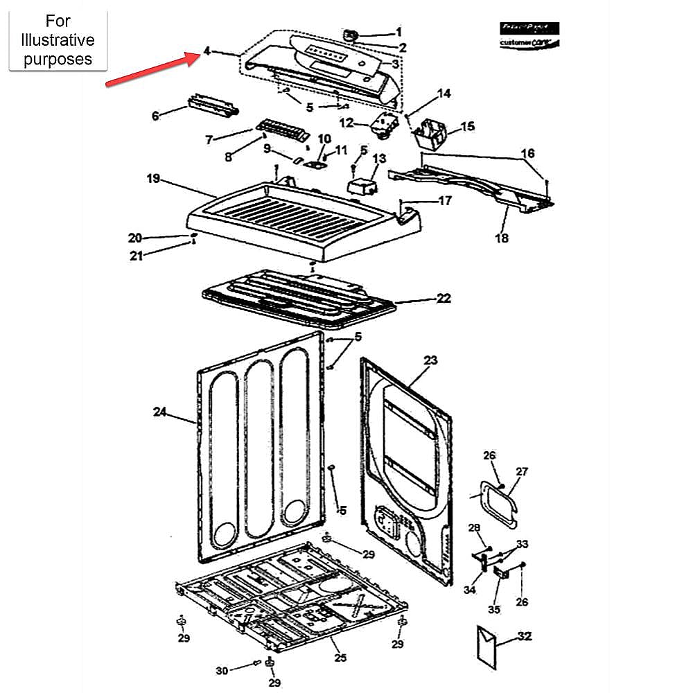 Part #we19M1639, Fisher & Paykel Console Assembly