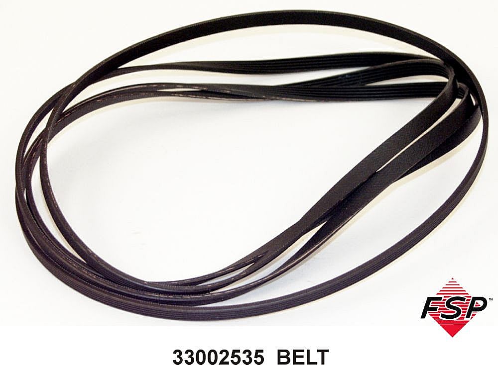 Part #wp33002535, Dryer Drum Belt (Replaces 33002535) / 9.75 x 9.38 x 12.75