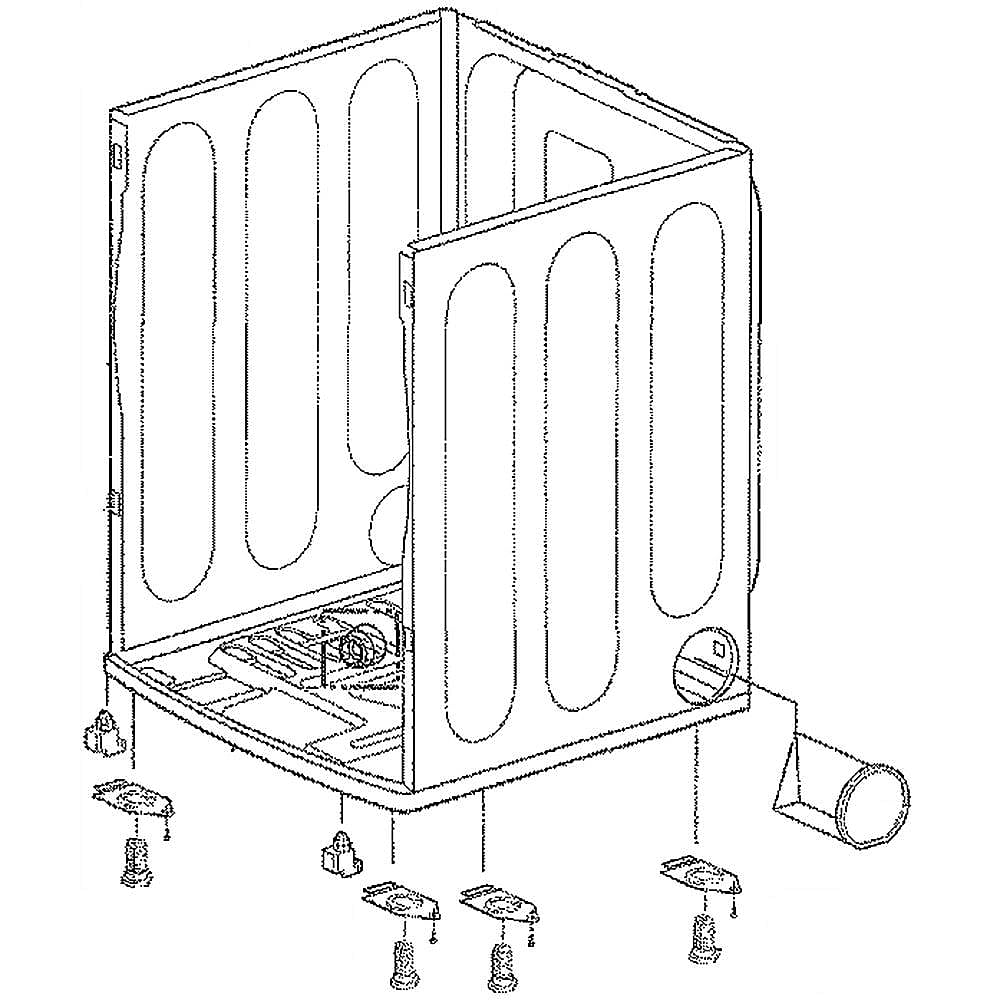 Part #3091El0001W, Dryer Cabinet Assembly