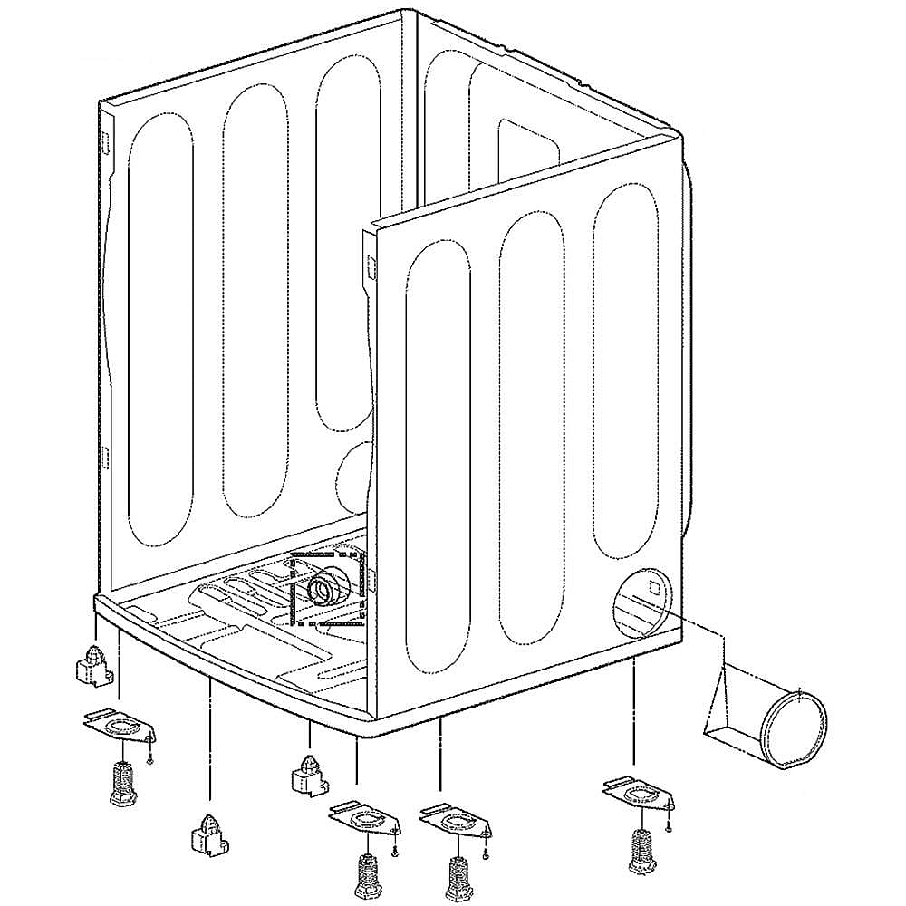 Part #abj73928207, Dryer Cabinet Assembly