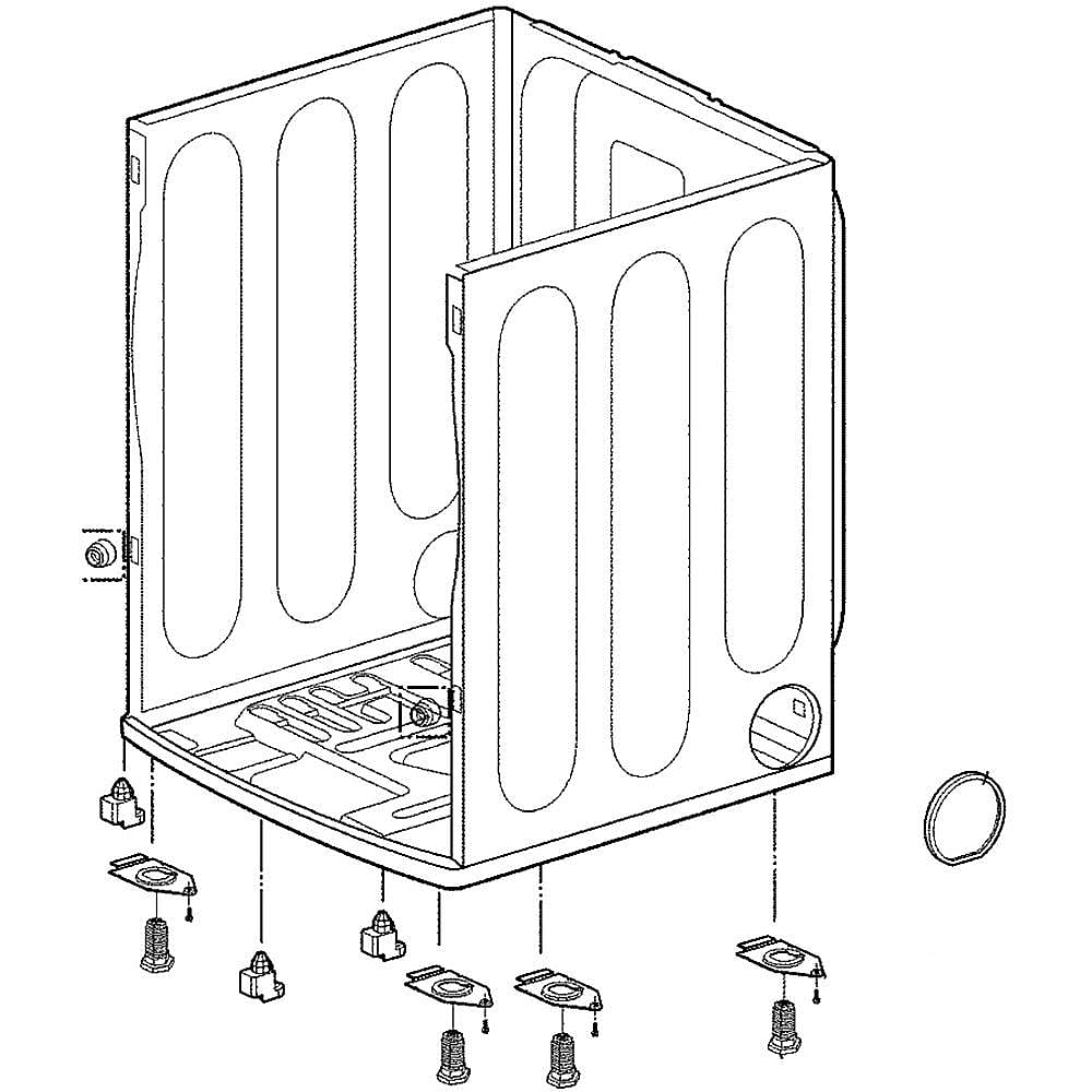 Part #abj73928221, Lg Dryer Cabinet Base And Leg Assembly / 35.00 x 32.00 x 42.00
