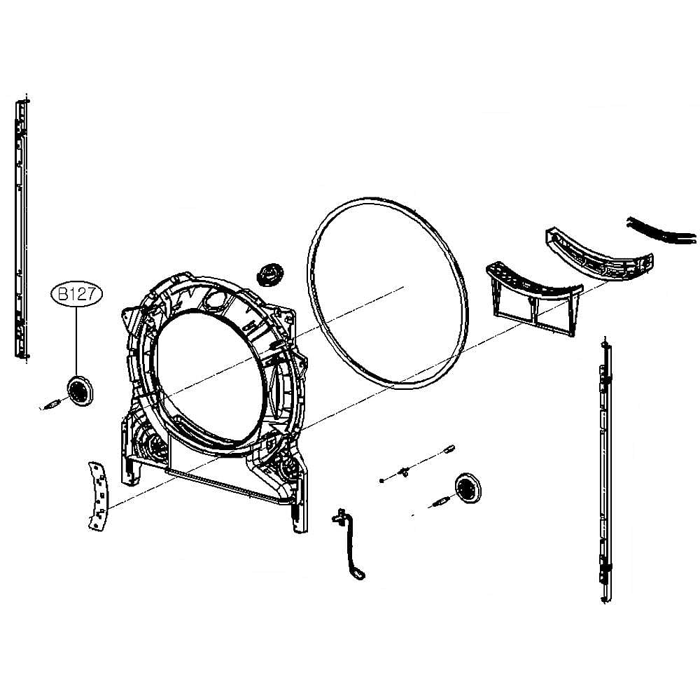 Photo of LG Part #acq55944002, Cover Asy, fr | 34.75 x 29.75 x 9.00 from Repair Parts Direct