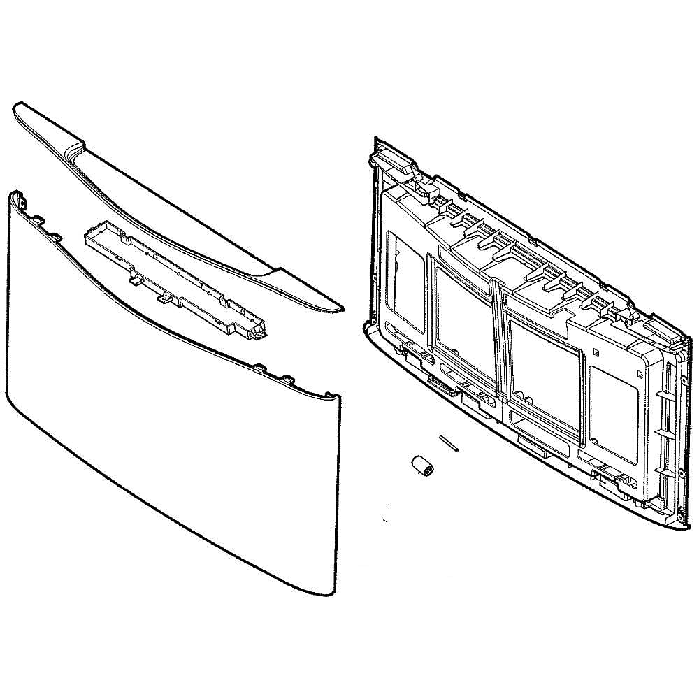Part #acq87681111, Washer Drawer Front Panel Assembly