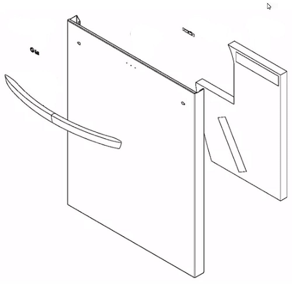 Part #acq88048212, Dishwasher Door Outer Panel Assembly / 34.33 x 28.00 x 5.44