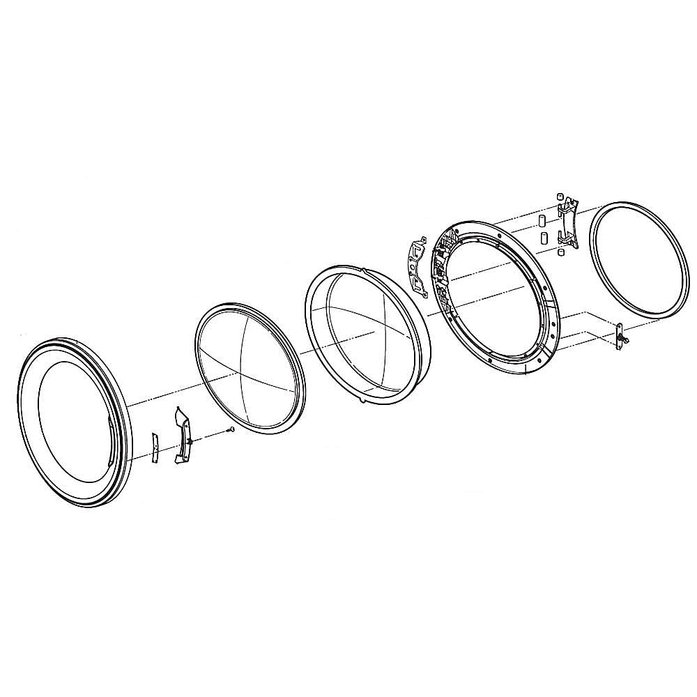 Photo of LG Part #adc30003004, Dryer Door Assembly | 27.95 x 25.53 x 9.00 from Repair Parts Direct