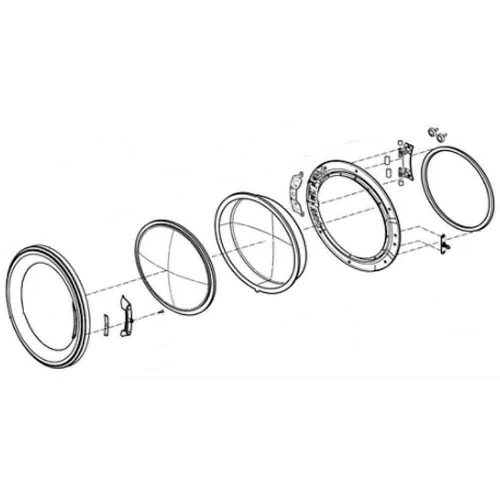 Photo of LG Part #adc30003007, Dryer Door Assembly | 25.76 x 24.21 x 9.24 from Repair Parts Direct