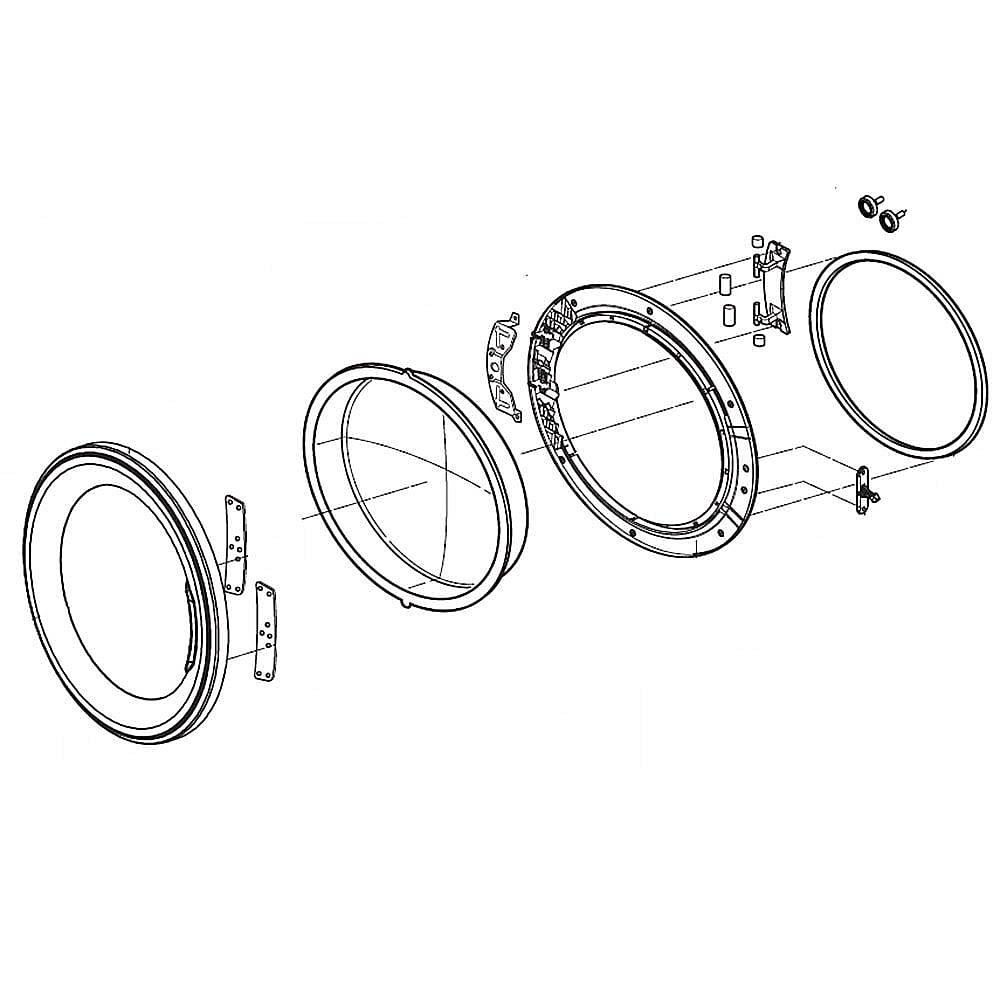 Part #adc30003019, Lg Laundry Center Dryer Door Assembly