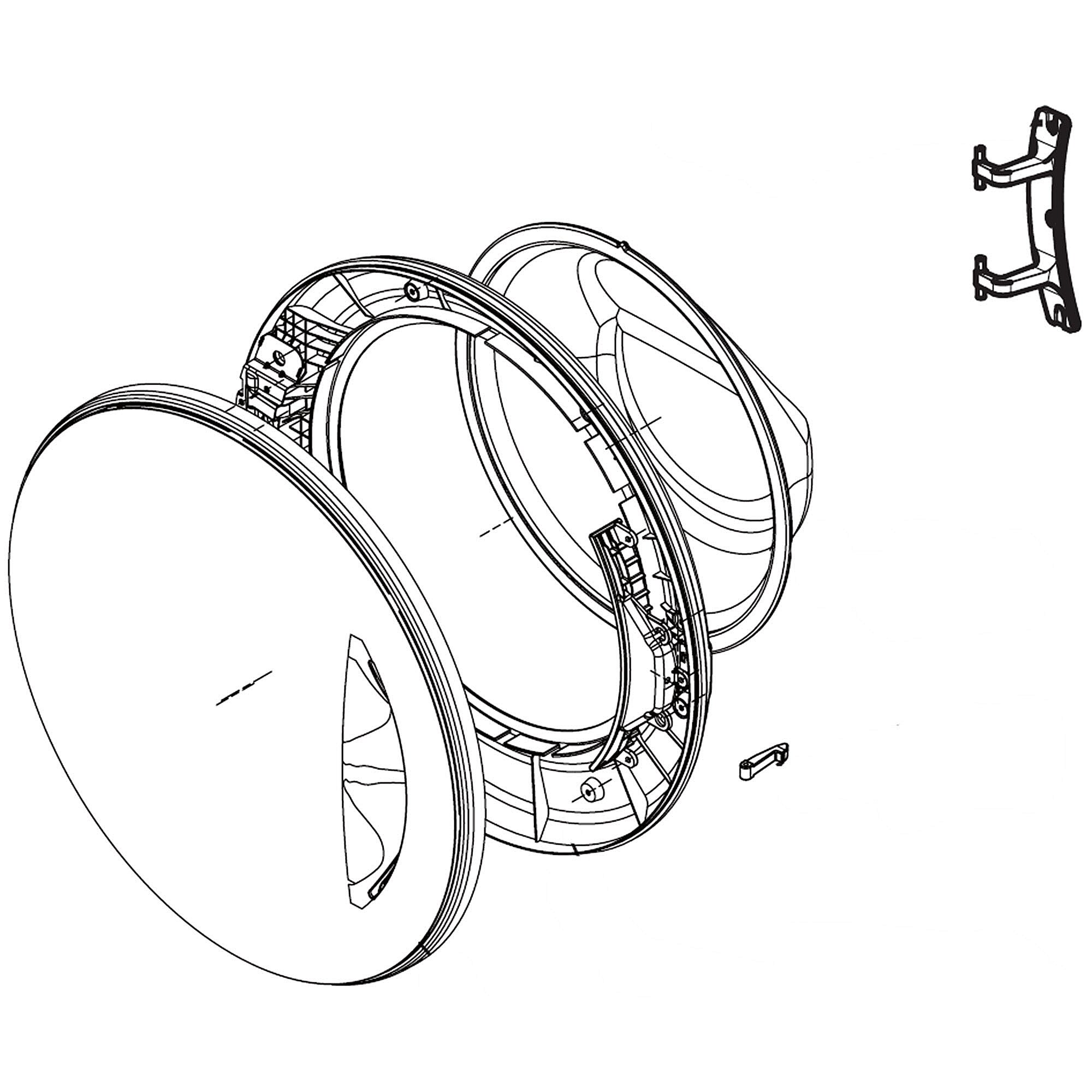 Photo of LG Part #adc33666420, Washer Door Assembly | 24.67 x 24.00 x 9.50 from Repair Parts Direct