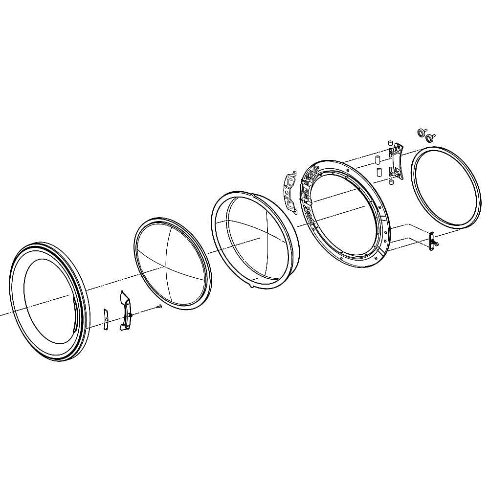 Photo of LG Part #adc72301113, Dryer Door Assembly | 24.43 x 23.24 x 9.95 from Repair Parts Direct