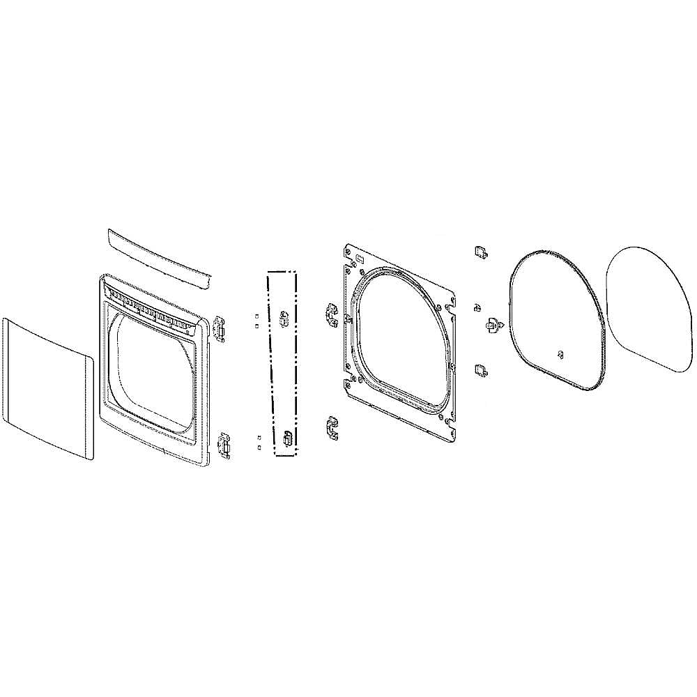 Kenmore Elite Part #adc72922708, Dryer Door Assembly