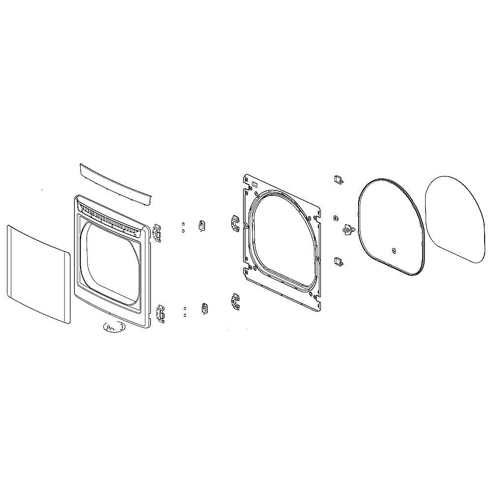 Kenmore Elite Part #adc72922709, Dryer Door Assembly