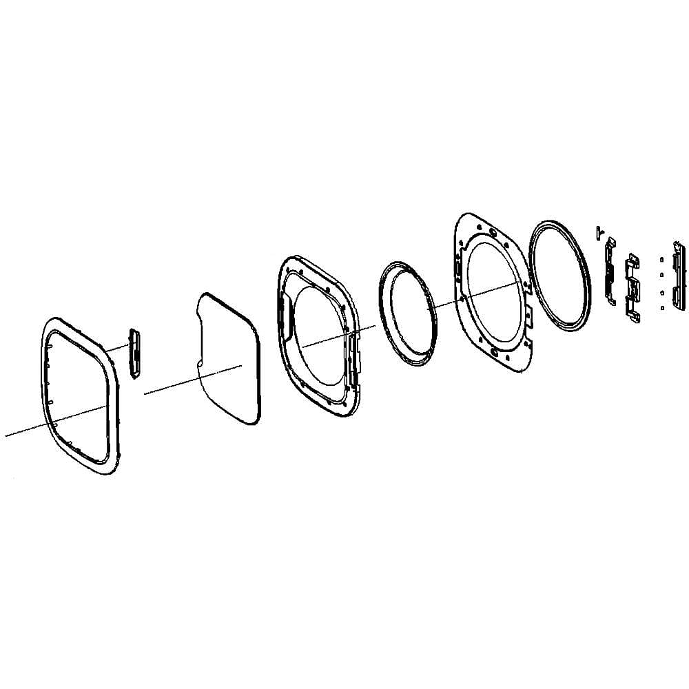 Photo of LG Part #adc73025501, Dryer Door Assembly from Repair Parts Direct