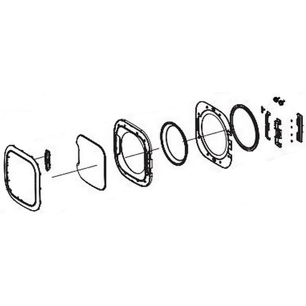 LG Part #adc74047202, Dryer Door Assembly | 24.00 x 23.00 x 9.00