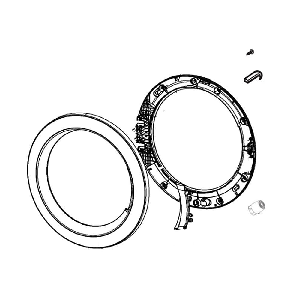 Part #adc74154923, Washer Door Assembly / 28.00 x 24.06 x 13.00