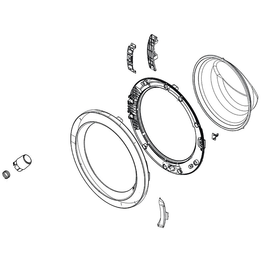 Part #adc74154930, Kenmore Washer Door Assembly