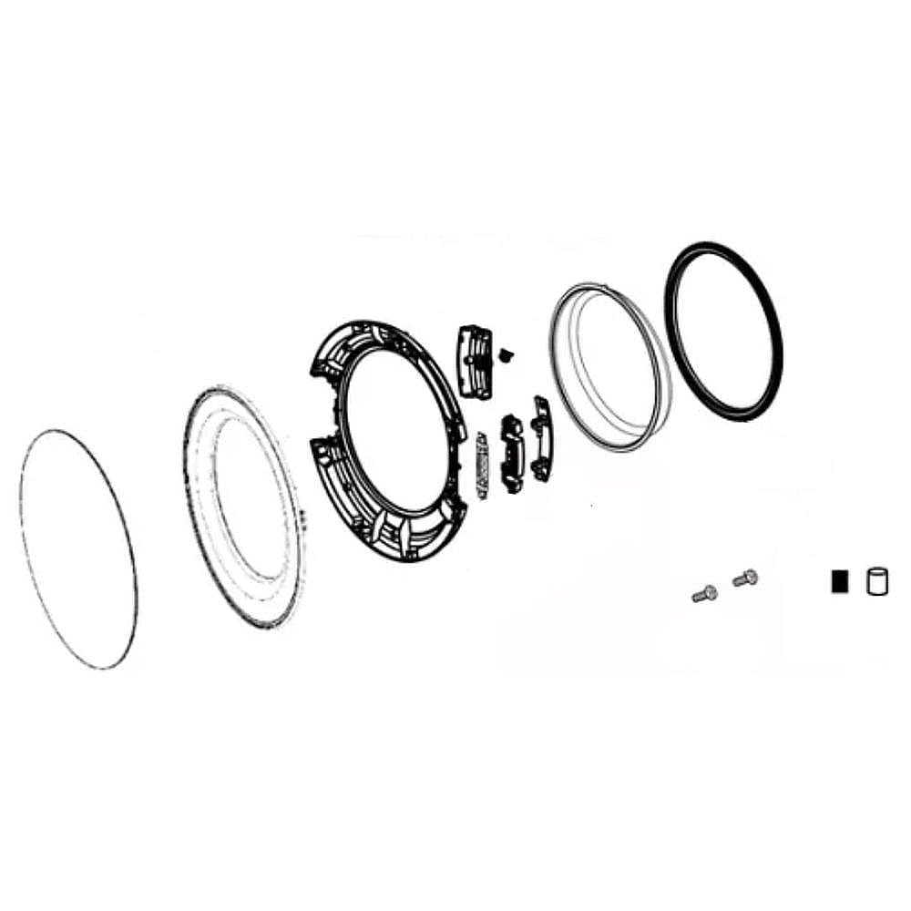 LG Part #adc76086409, Dryer Door Assembly