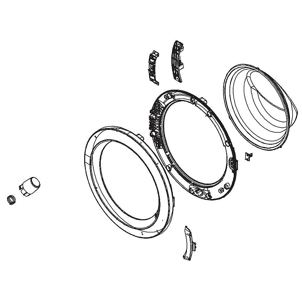 LG Part #adc76886110, Washer Door Assembly