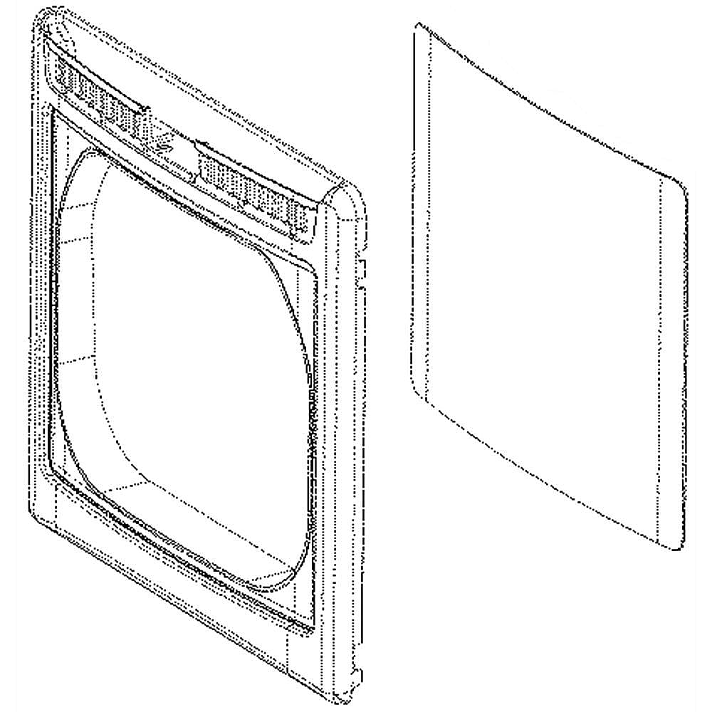 Part #adv74568905, Dryer Door Outer Panel Assembly / 34.00 x 28.00 x 6.00