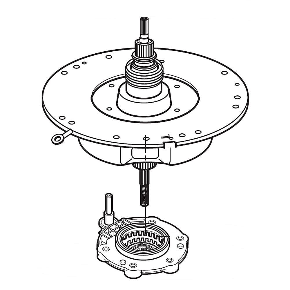 LG Part #aen74532607, Washer Gear Case | 24.11 x 17.67 x 15.54