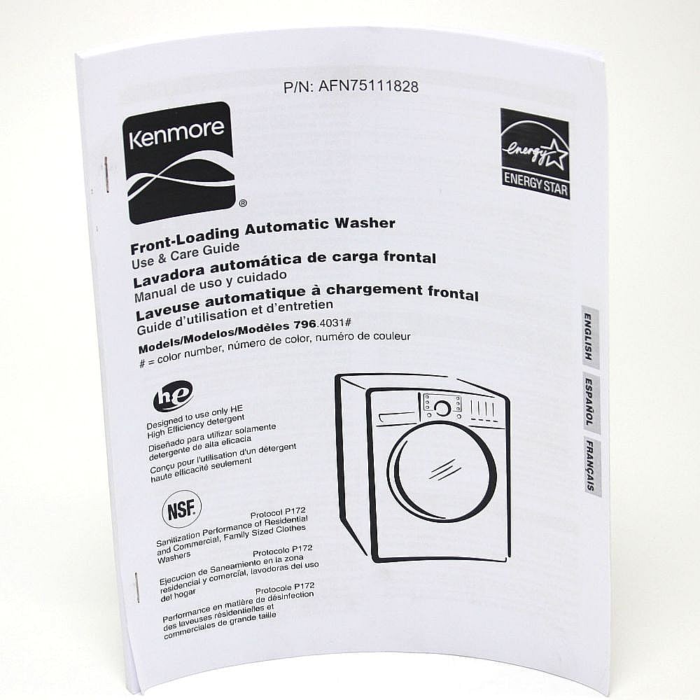Part #afn75111828, Washer Owners Manual