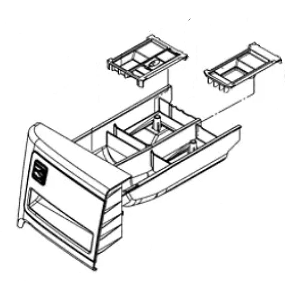 Part #agl74137304, Kenmore Elite Washer Dispenser Drawer Assembly