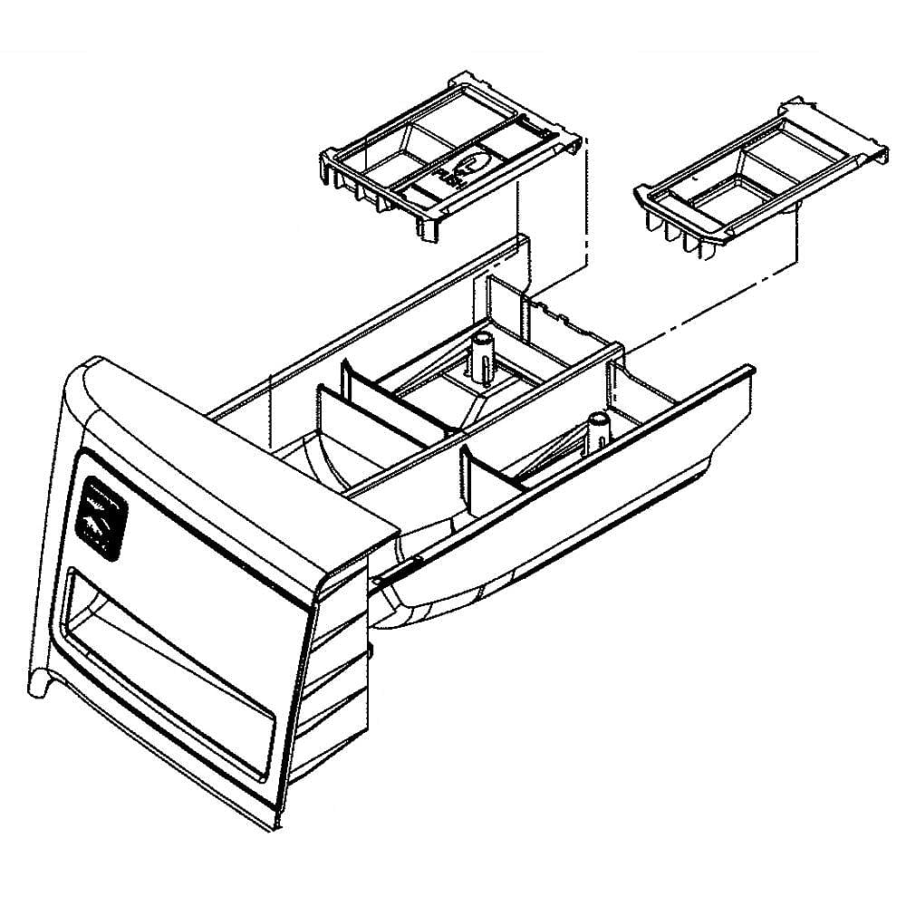 Part #agl74137307, Kenmore Elite Washer Dispenser Drawer Assembly / 17.00 x 13.50 x 9.25