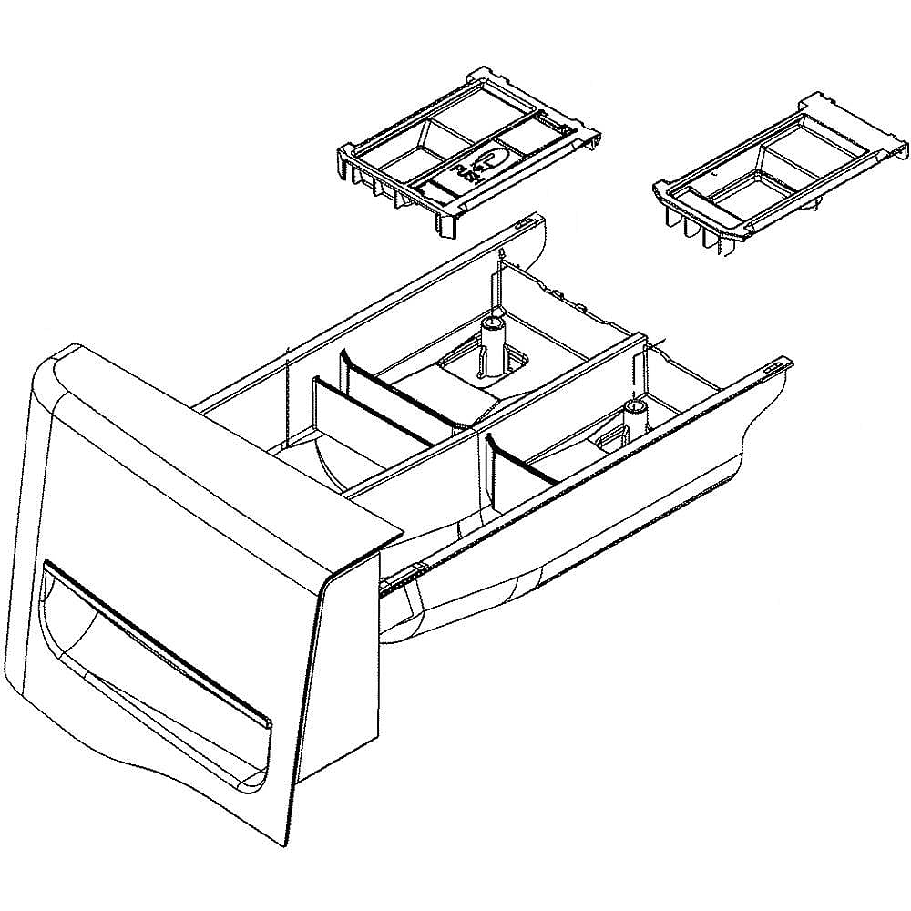 Part #agl75014002, Washer Dispenser Drawer Assembly / 17.00 x 13.00 x 9.00