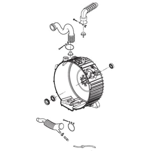 Washer Outer Rear Tub Assembly (replaces Agm75510704, Ajq74053907, Ajq74053919) AGM75510706