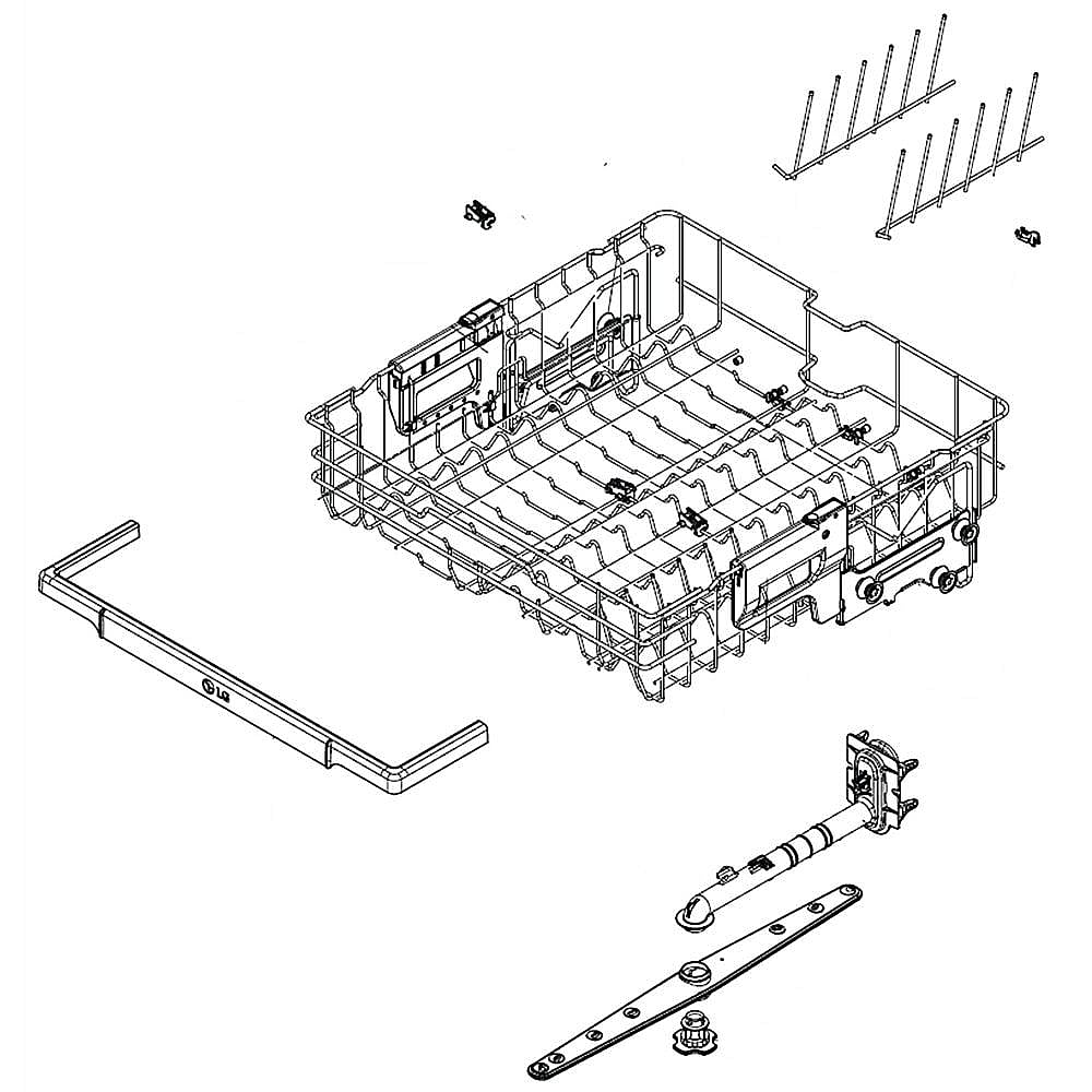 Part #ahb73249231, Dishwasher Dishrack Assembly, Upper (Replaces Ahb73249225) / 29.00 x 27.06 x 11.36