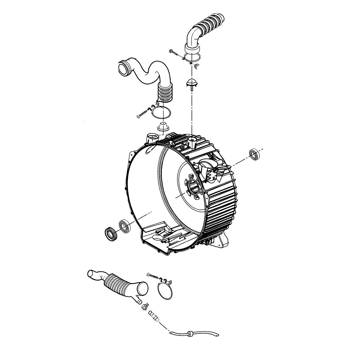 Part #ajq74174201, Lg Washer Outer Rear Tub Assembly / 37.00 x 28.00 x 16.40