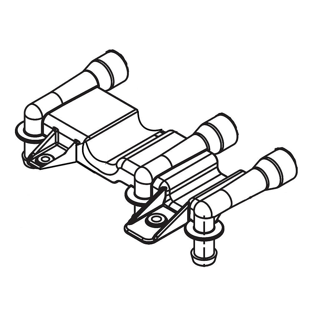 Kenmore Elite Part #mge61910301, Washer Water Valve Connector Assembly | 5.70 x 4.30 x 1.30