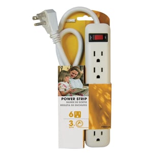 6-outlet Power Strip With 3-ft Cord, White 74400SP