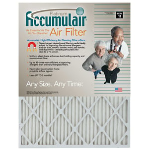 Accumulair Platinum Air Filter, 8 X 14 X 4-in, 6-pack FA08X14X4A-6