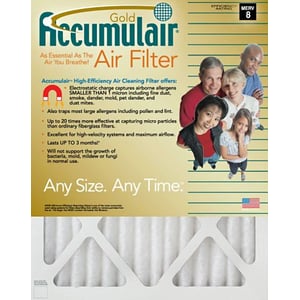Accumulair Gold Air Filter, 16 X 25 X 1-in, 4-pack FB16X25-4