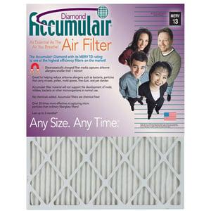 Accumulair Diamond Air Filter, 18 X 20 X 1-in, 12-pack FD18X20-12