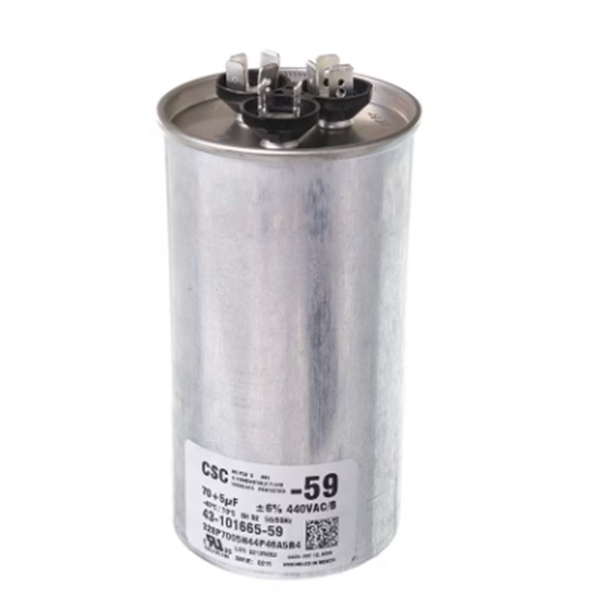 Part #43-101665-59, Rheem 5/70Mfd 440V Dual Capacitor