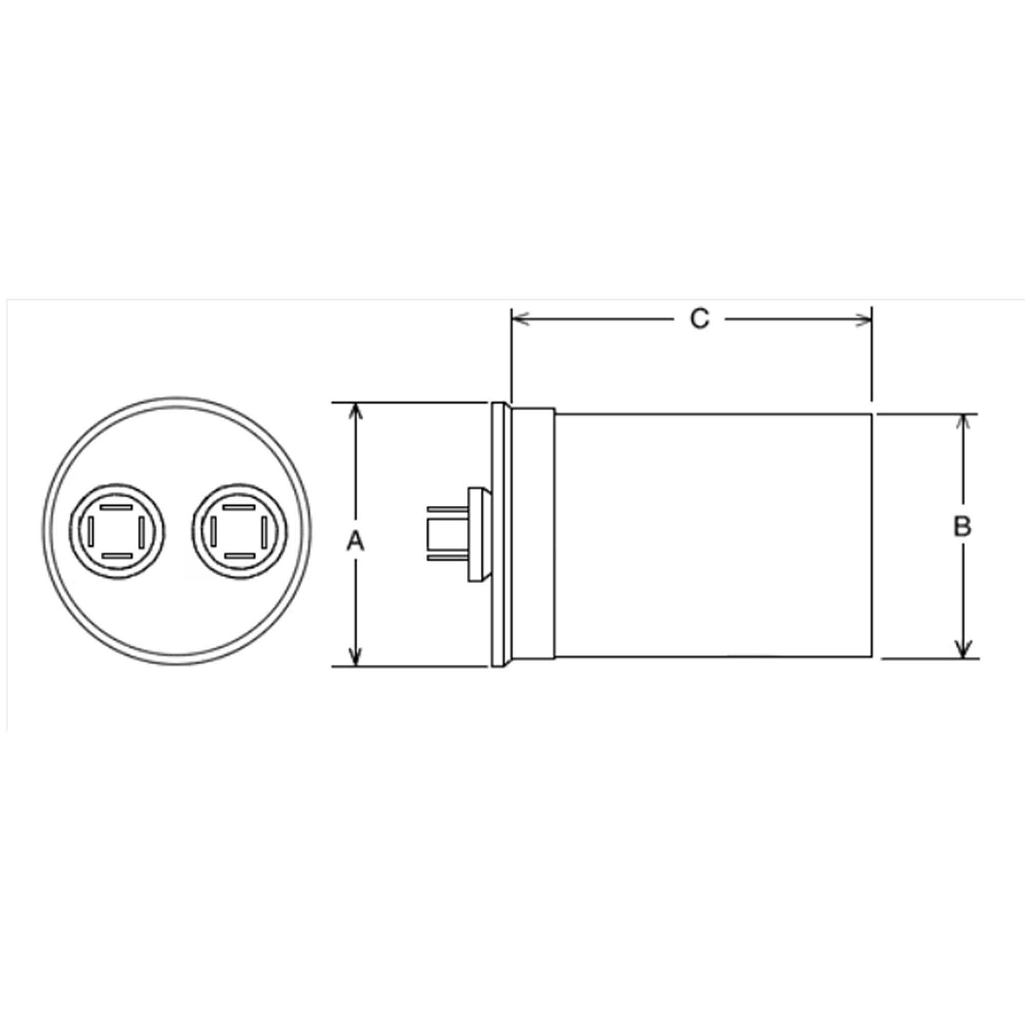 Part #43-101666-25, Rheem 40Mfd 440V Round Capacitor