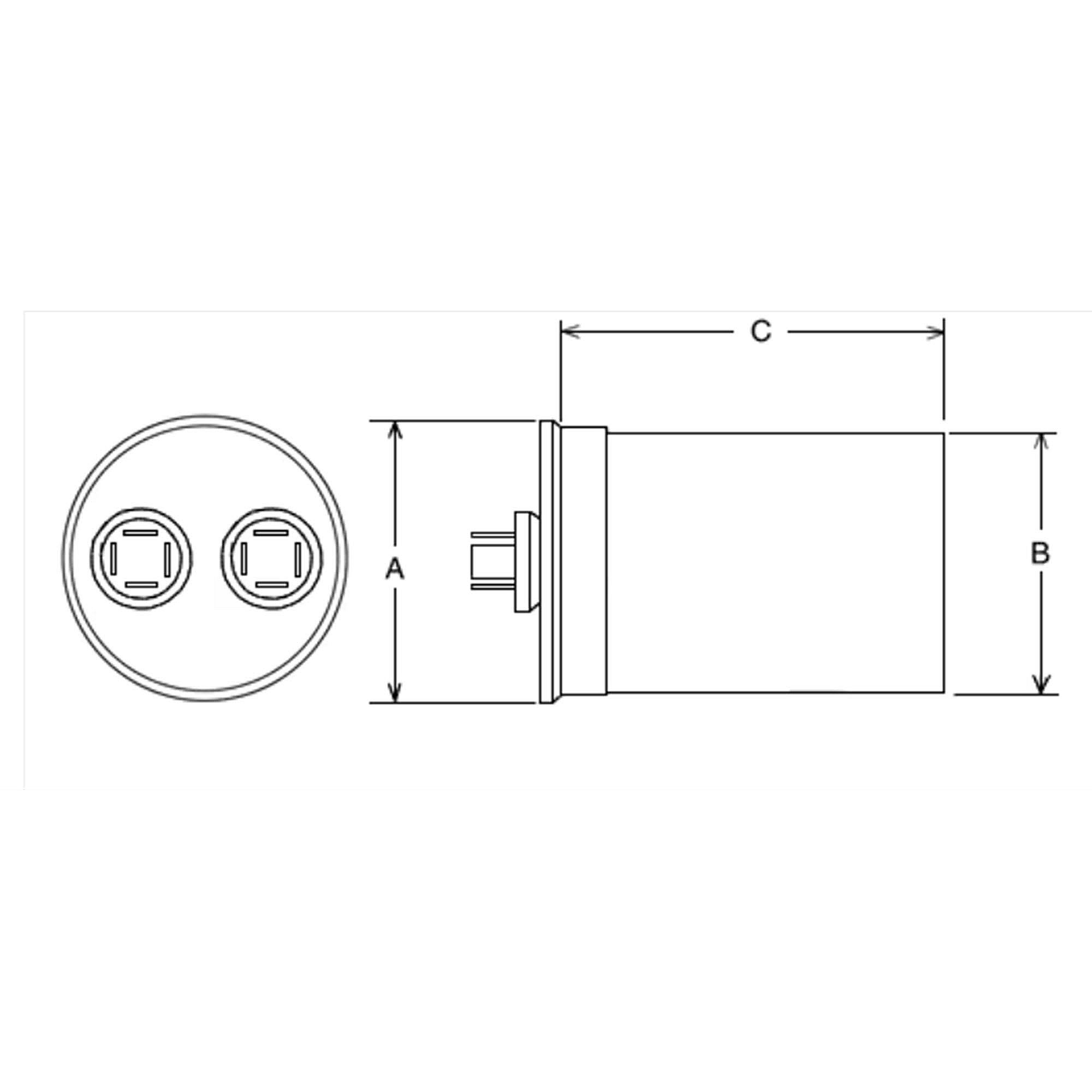Part #43-101666-60, Rheem 370V 10Mfd Round Capacitor