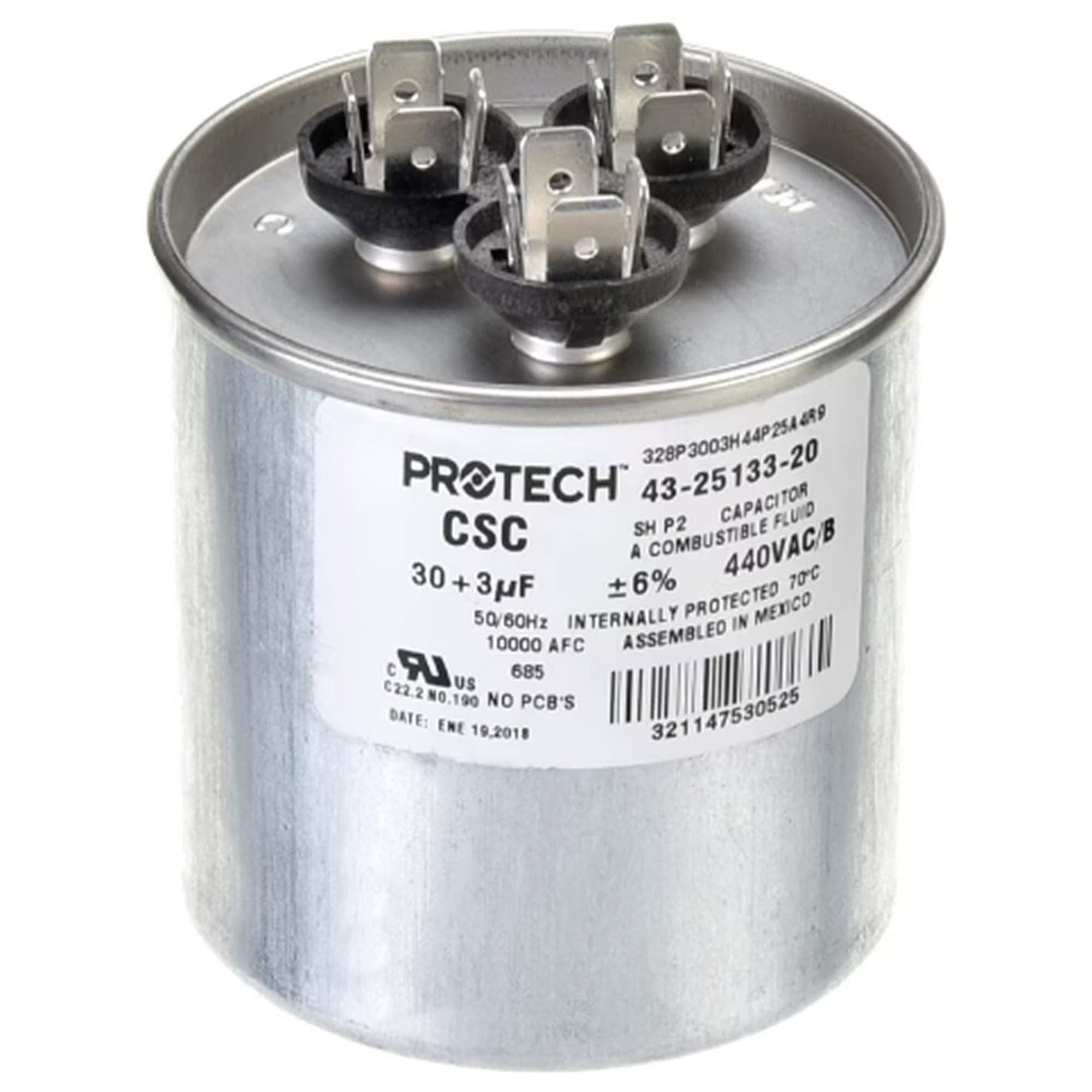 Rheem Part #43-25133-20, 30/3Mfd 440V Dual Rnd Capac