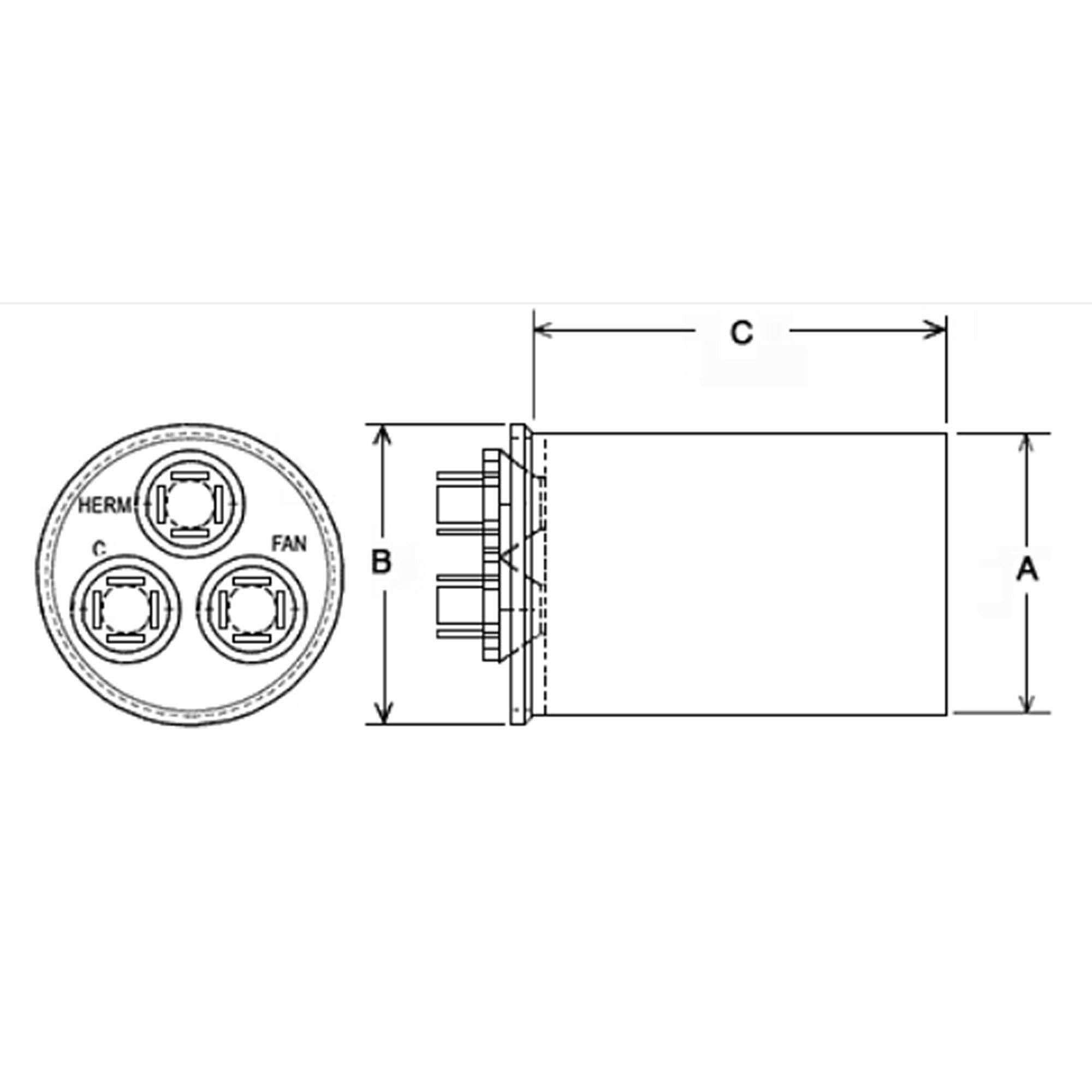 Part #43-26271-46, Rheem 40/10/370 Dual Round Run Capac