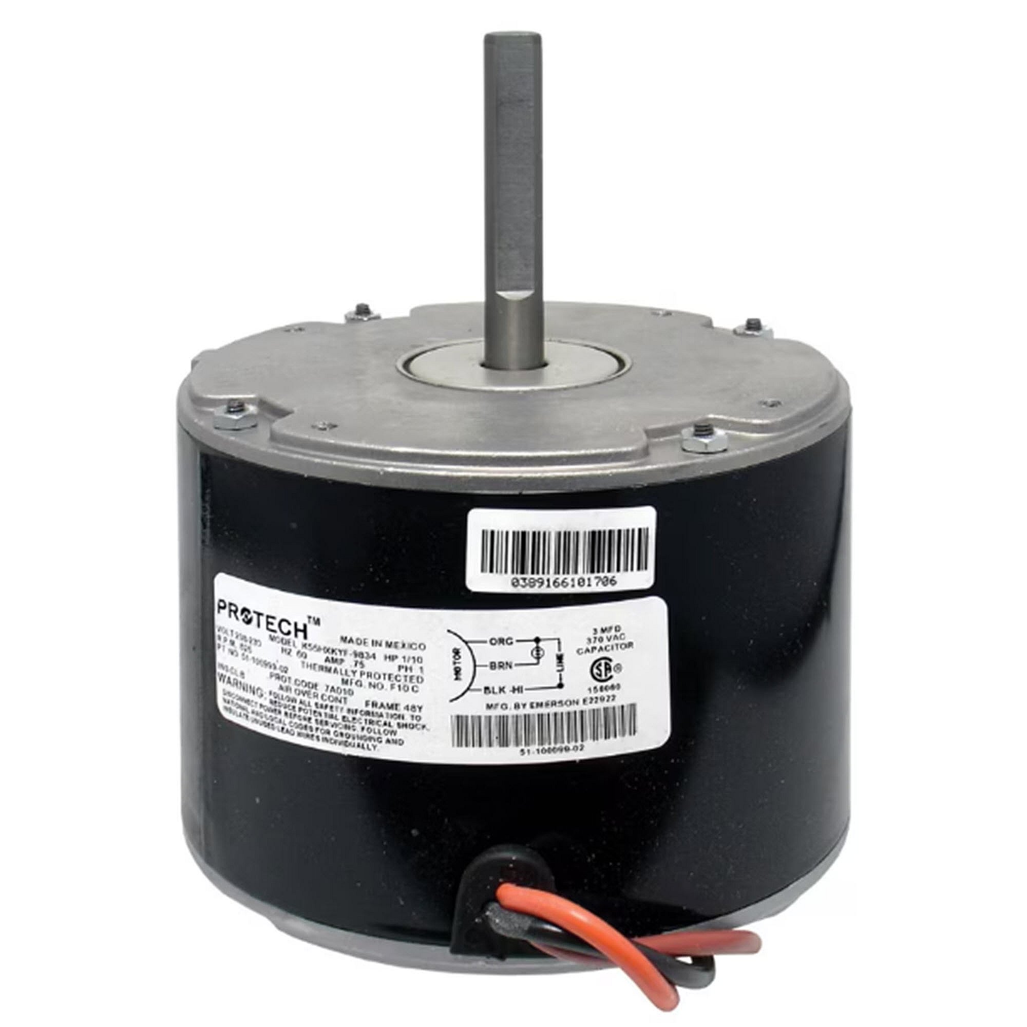 Part #51-100999-02, Rheem 1/10Hp 208/230V 825Rpm Condmtr