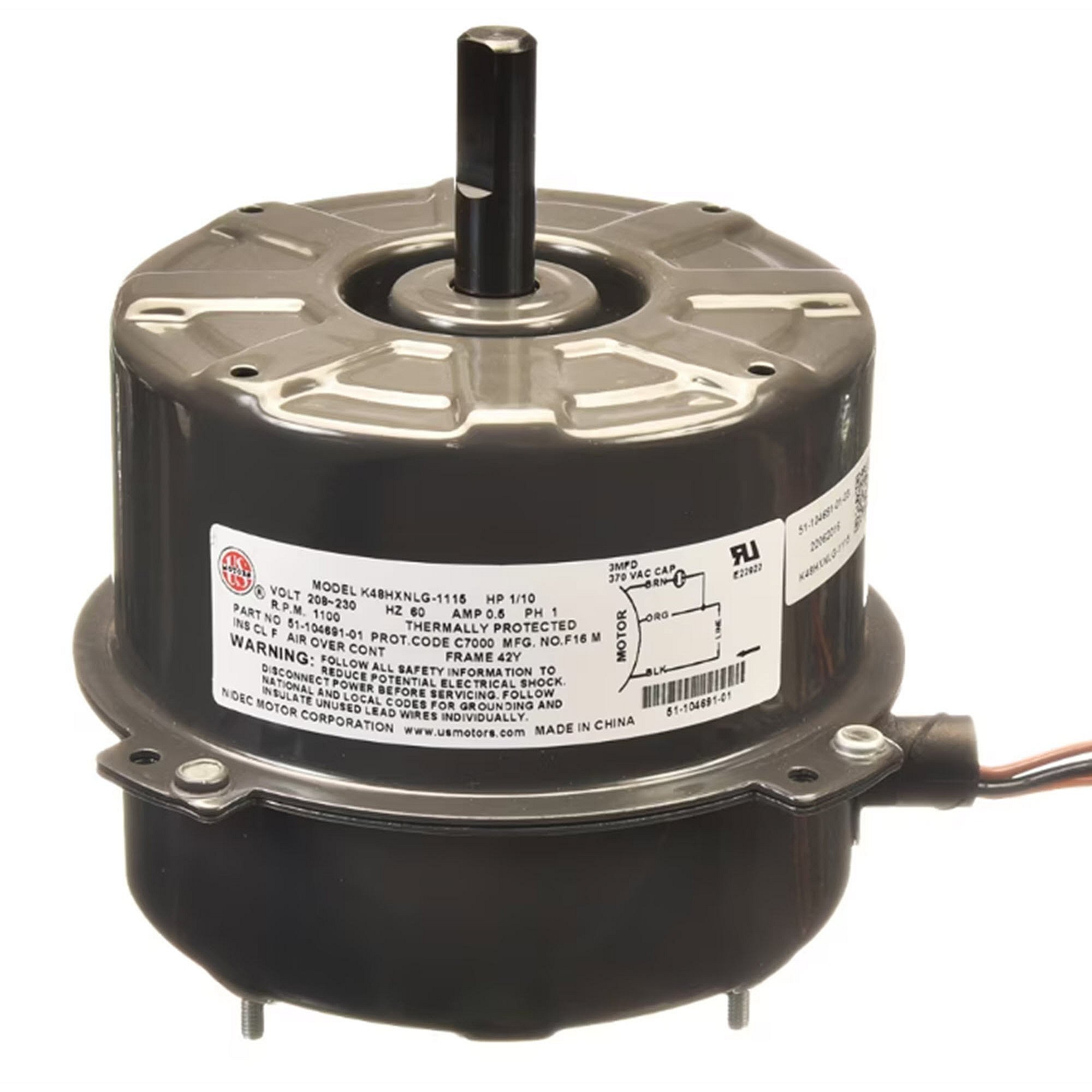 Part #51-104691-01, Rheem 1/10Hp 208-230/1/60 1075Rpm