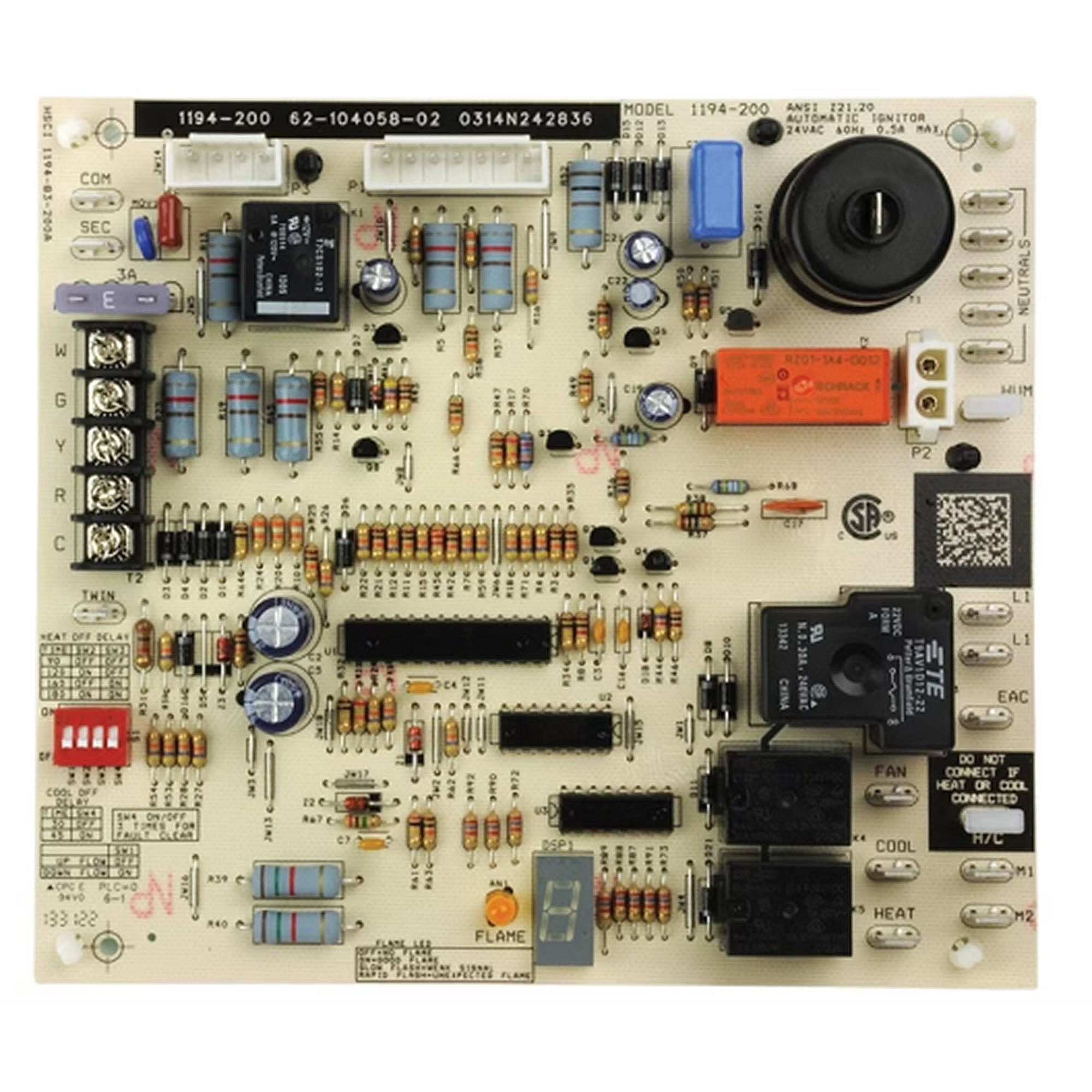 Part #62-104058-02, Rheem Integrated Furnace Control