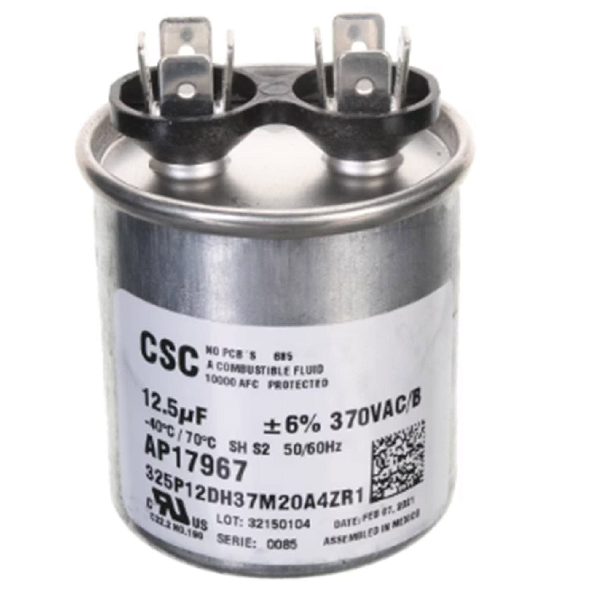 Part #ap17967, Rheem Capacitor 12.5/370 Round