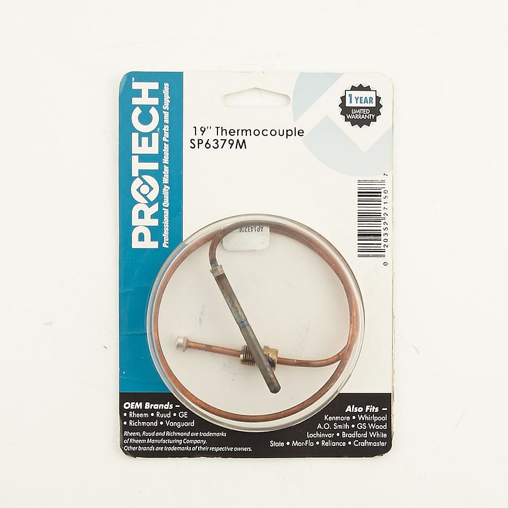 Part #sp6379M, Water Heater Thermocouple, 19-In / 3.30 x 2.00 x 0.50