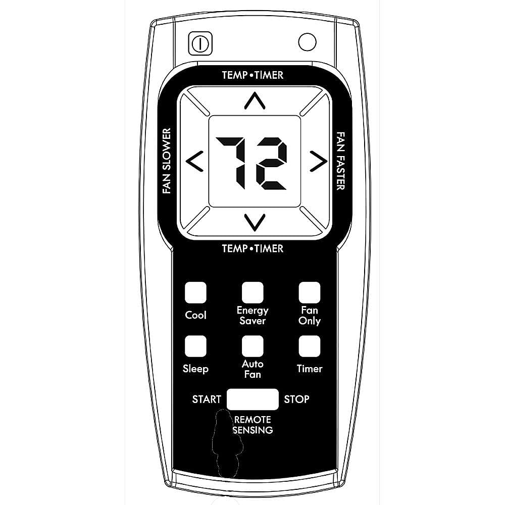 Part #5304495027, Room Air Conditioner Remote Control / 4.75 x 2.45 x 1.70