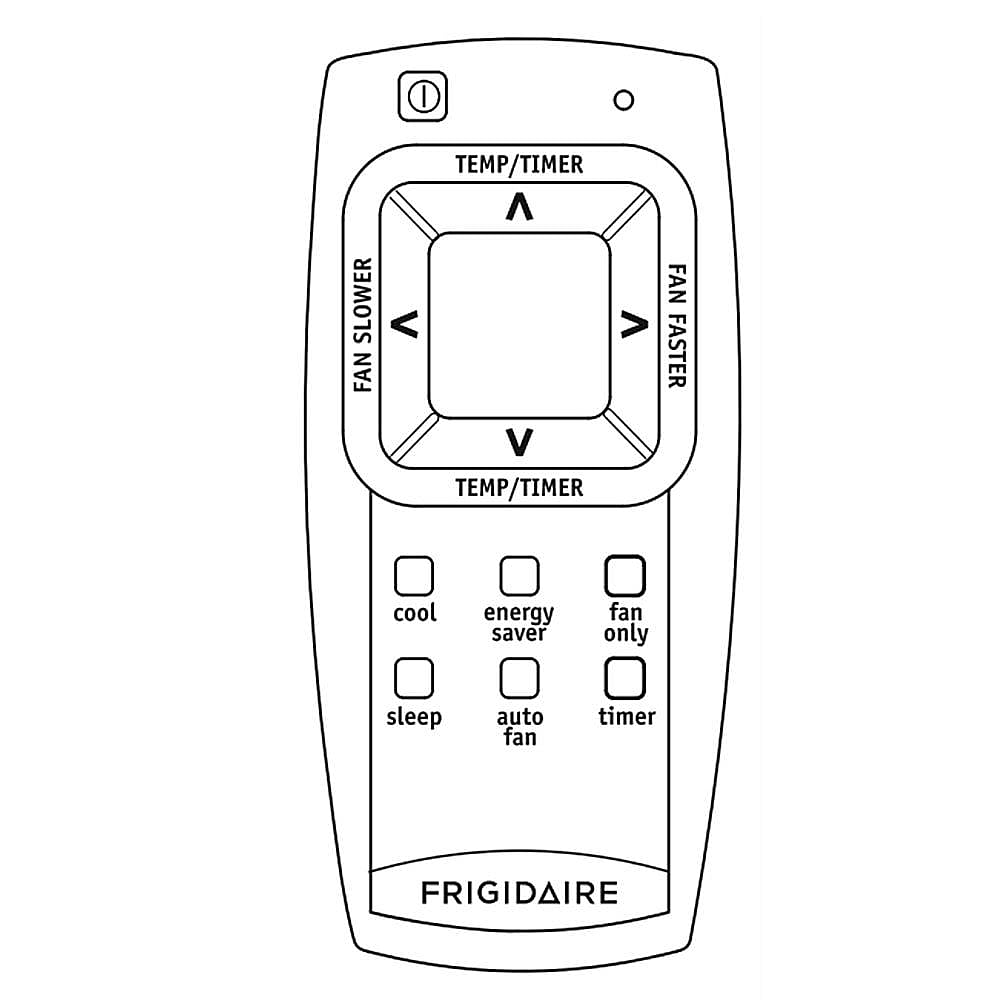 Part #5304501878, Room Air Conditioner Remote Control (Replaces 5304476851) / 5.95 x 2.05 x 1.20