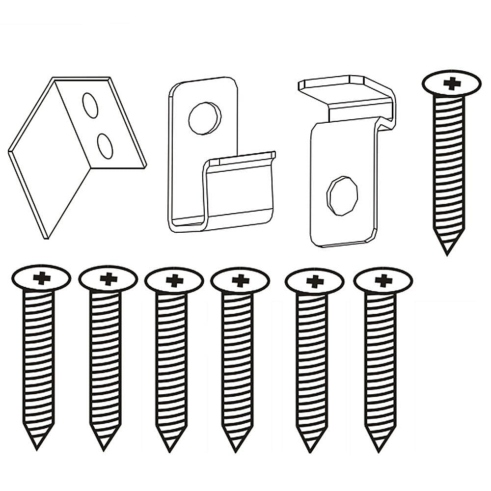 Frigidaire Part #5304515982, Hardware Kit, mounting , screws/locks | 4.30 x 3.05 x 1.30