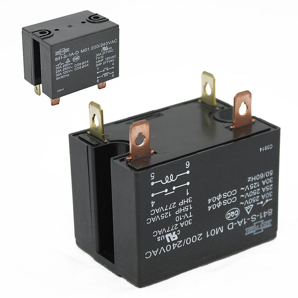 GE Part #wj24X10004, Room Air Conditioner Heater Relay | 6.00 x 6.00 x 1.30