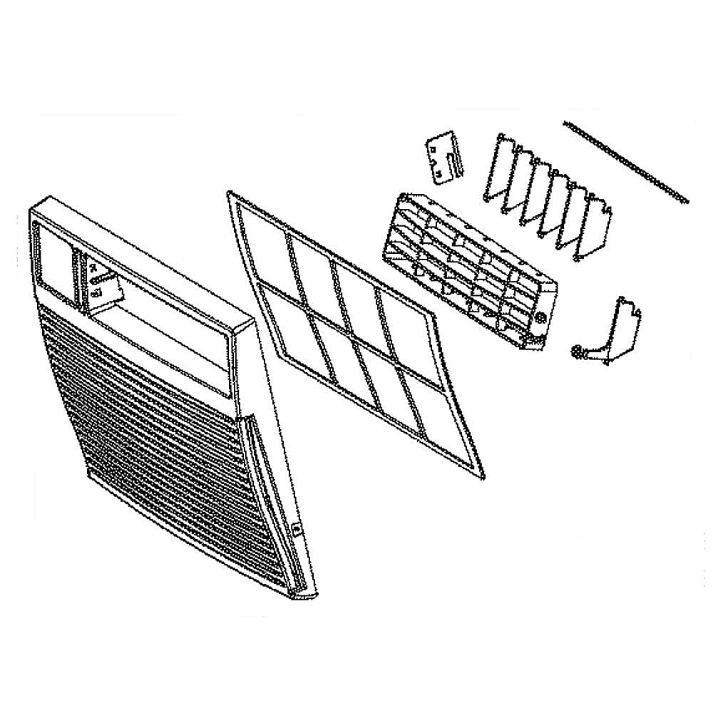 Part #wj71X10777, Room Air Conditioner Front Panel Assembly / 27.30 x 15.80 x 3.70